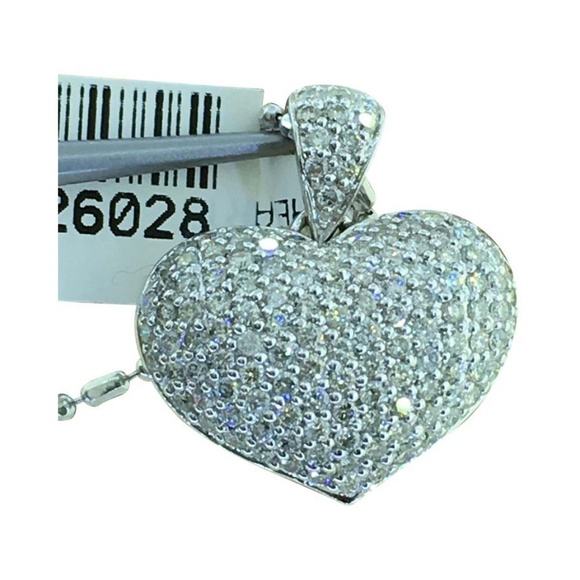 Ali1 Jewelry - Awe Inspiring 2.0 CT Puffy Diamond Heart Pendant